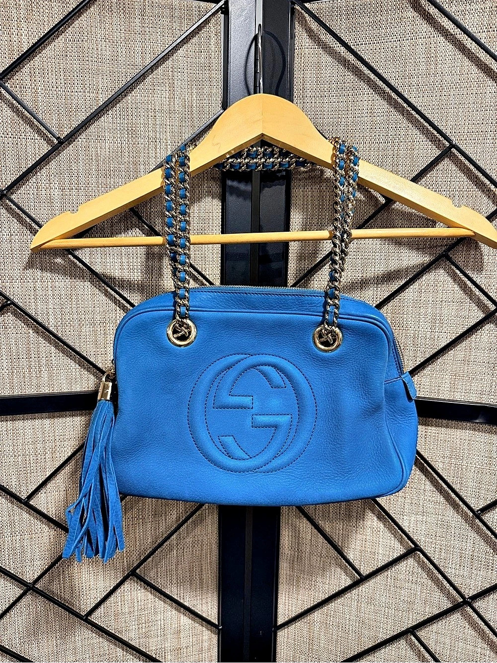 Gucci Soho Disco Shoulder Bag Blue - Like New